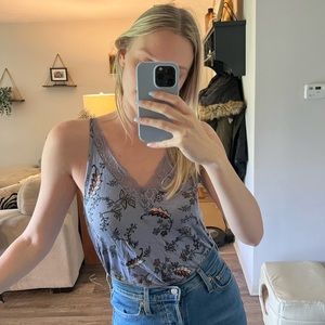 Floral lace tank top